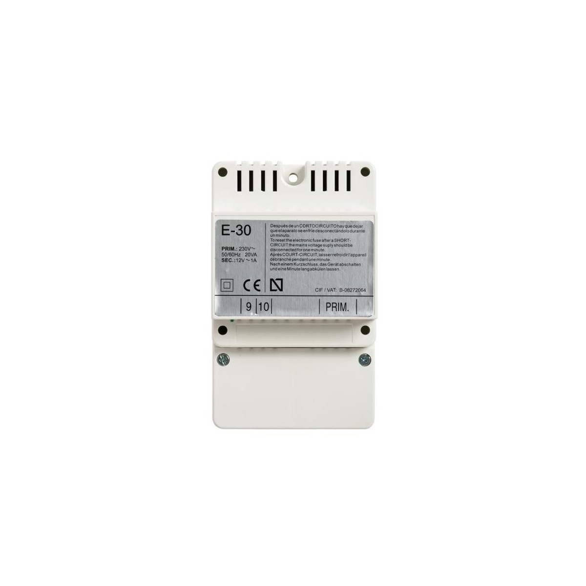 Alimentador DIN4 230-12Vac 1A E30 Tegui 375004 