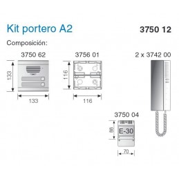 Kit Portero automatico A2 2 lineas S7 Tegui 375012