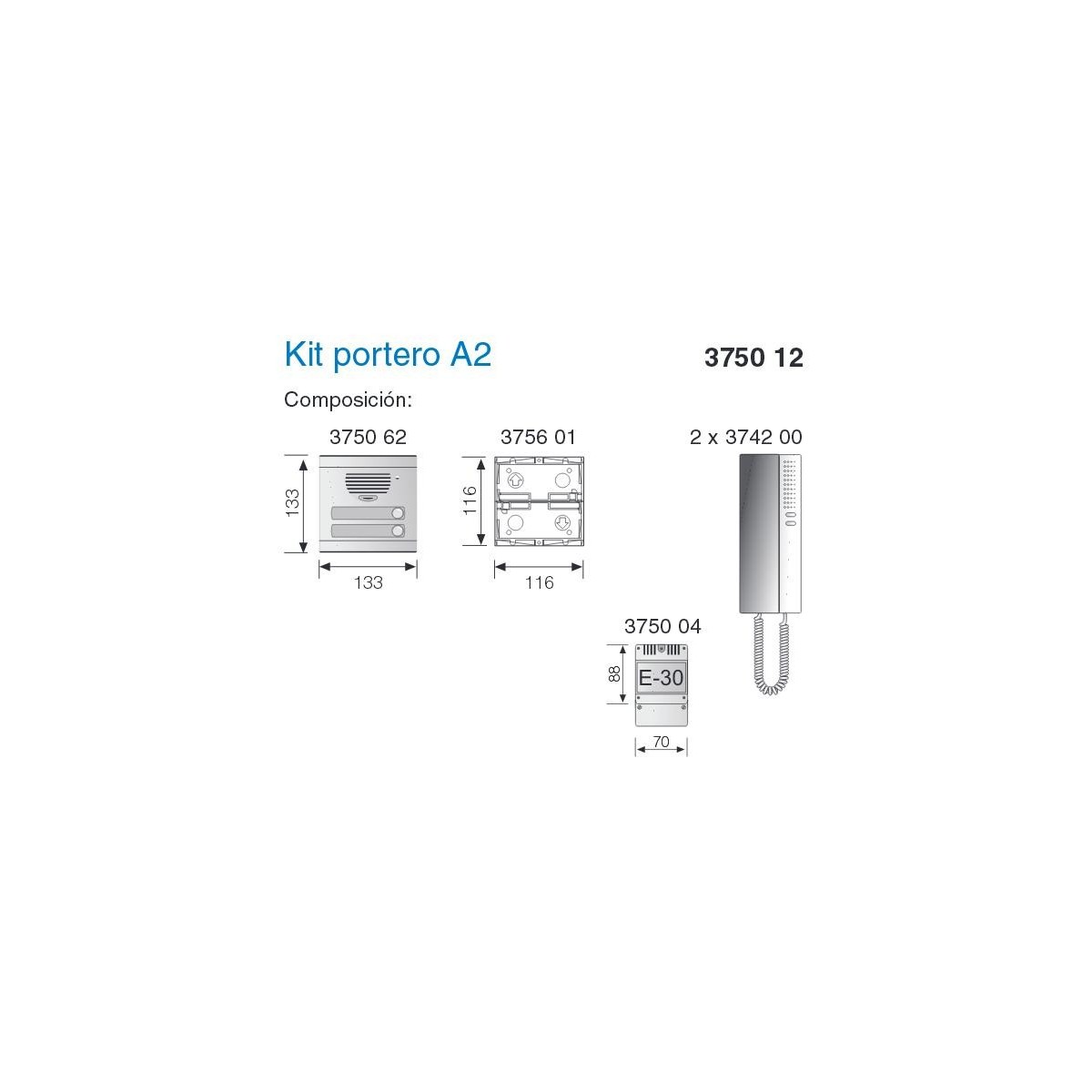 Kit Portero automatico A2 2 lineas S7 Tegui 375012