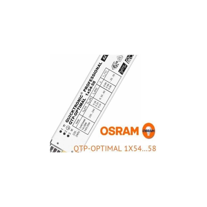 Balasto fluorescente 1x54-58w QTP-Optimal electronico Osram Quicktronic Professional