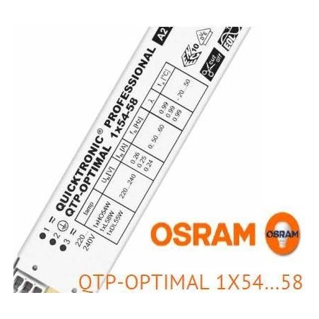 Balasto fluorescente 1x54-58w QTP-Optimal electronico Osram Quicktronic Professional