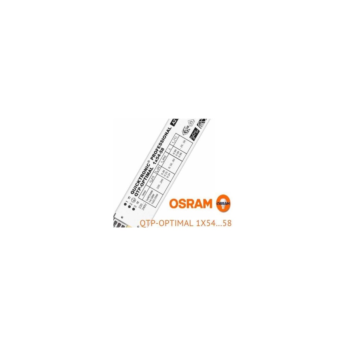 Balasto fluorescente 1x54-58w QTP-Optimal electronico Osram Quicktronic Professional