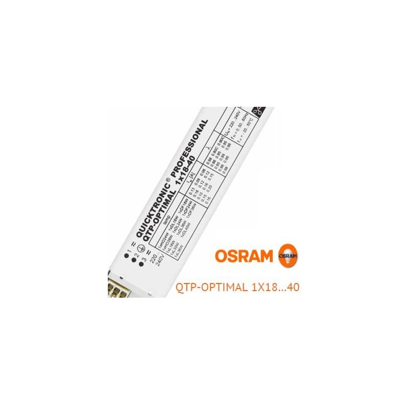 Balasto fluorescente 1x18-40w QTP-Optimal electronico Osram Quicktronic Professional