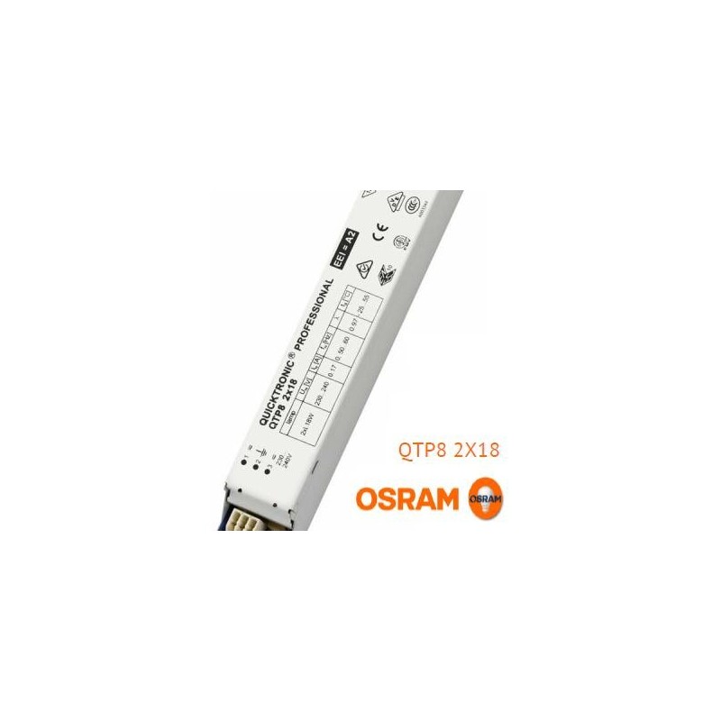Balasto fluorescente 2x18w QTP8 electronico Osram Quicktronic Professional