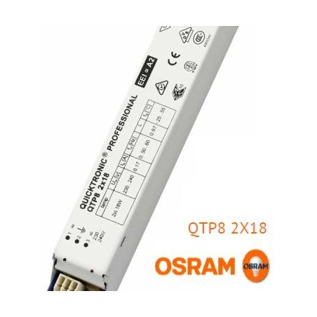 Balasto fluorescente 2x18w QTP8 electronico Osram Quicktronic Professional