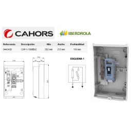 CGP Caja acometida aerea esquema 1 100 Amp bases buc CGP-1-100/BUC Cahors 442430
