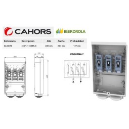 CGP Caja acometida aerea esquema 7 160 Amp bases Buc CGP-7-160/BUC Cahors 445050