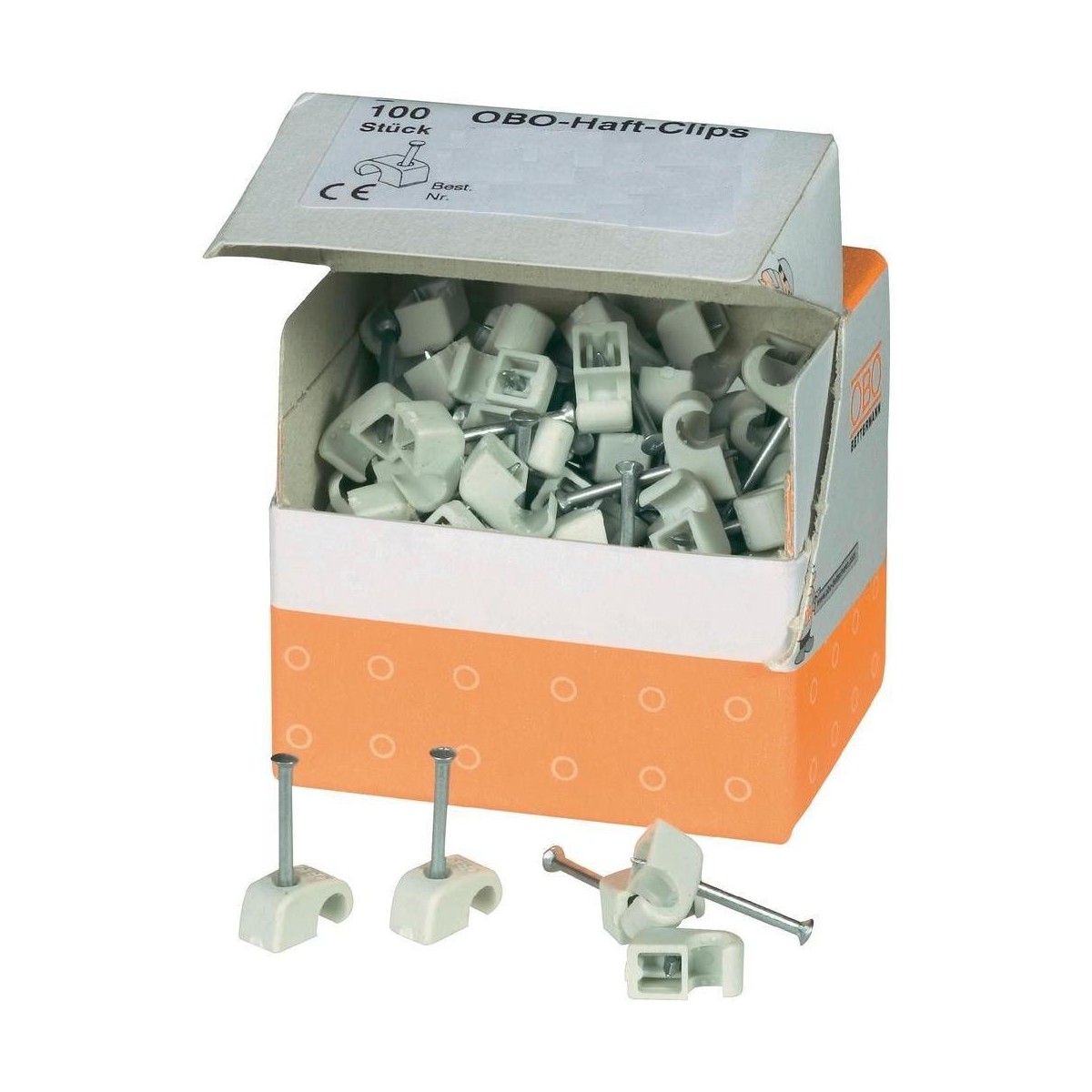 100 Grapas Nº8 para cable electrico redondo OBO 2225611