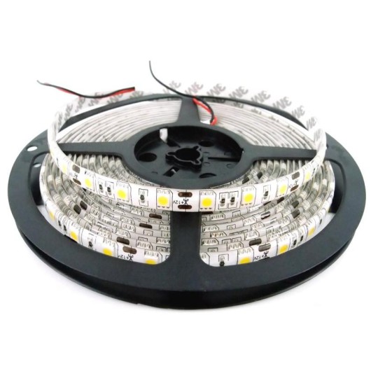 5 Mts Tira Led blanco neutro 70w 14W/M 12v 120º 4500k 140Lm estanca SMD5050 Agfri 15152