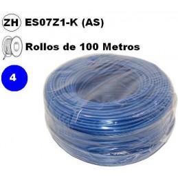 Cable flexible 1x4mm2 azul libre halogenos 750v 100 Metros