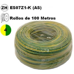 Cable flexible 1x4mm2 tierra libre halogenos 750v 100 Metros