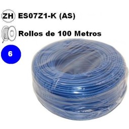 Cable flexible 1x6mm2 azul libre halogenos 750v 100 Metros