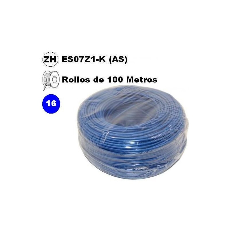 Cable flexible 1x16mm2 azul libre halogenos 750v 100 Metros