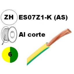 Cable flexible 1x6mm2 tierra libre halogenos 750v Al Corte