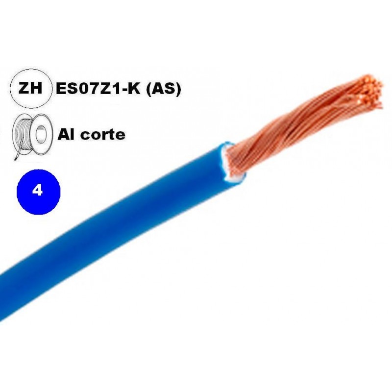 Cable flexible 1x4mm2 azul libre halogenos 750v Al Corte