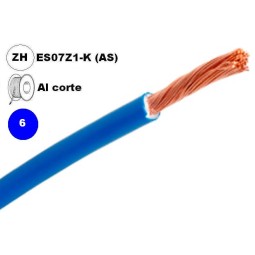 Cable flexible 1x6mm2 azul libre halogenos 750v Al Corte