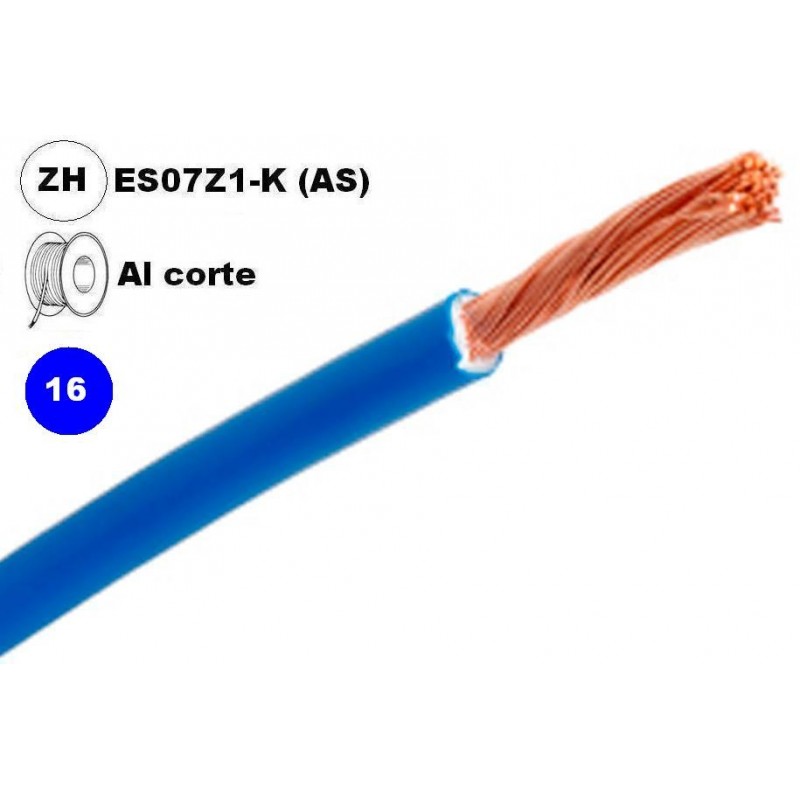 Cable flexible 1x16mm2 azul libre halogenos 750v Al Corte