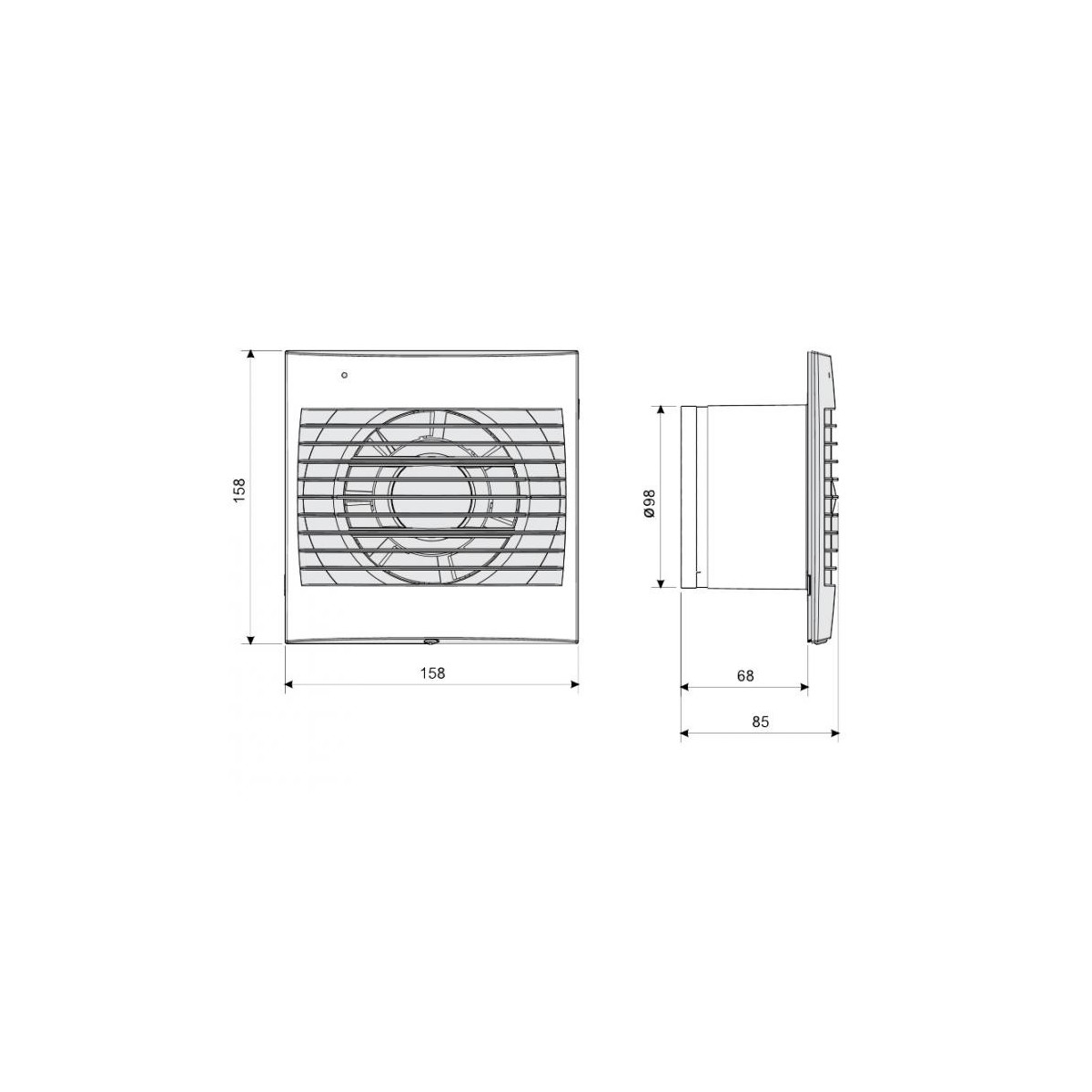 Extractor baño S&P Decor100C Compuerta antirretorno