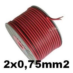 Cable paralelo audio bicolor 2x0.75mm2 rojo/negro 100 Metros