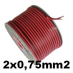 Cable paralelo audio bicolor 2x0.75mm2 rojo/negro 100 Metros