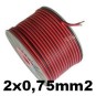 Cable paralelo audio bicolor 2x0.75mm2 rojo/negro 100 Metros