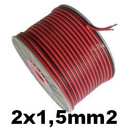 Cable paralelo bicolor 2x1.5mm2 rojo/negro 100 Metros
