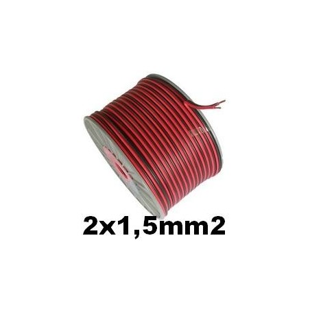 Cable paralelo bicolor 2x1.5mm2 rojo/negro 100 Metros