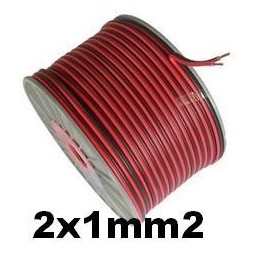 Cable paralelo bicolor 2x1mm2 rojo/negro 100 Metros