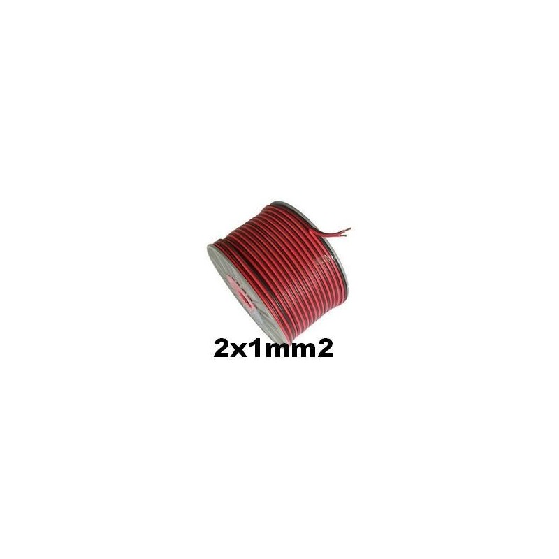 Cable paralelo bicolor 2x1mm2 rojo/negro 100 Metros