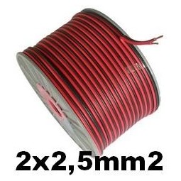 Cable paralelo bicolor 2x2.5mm2 rojo/negro 100 Metros