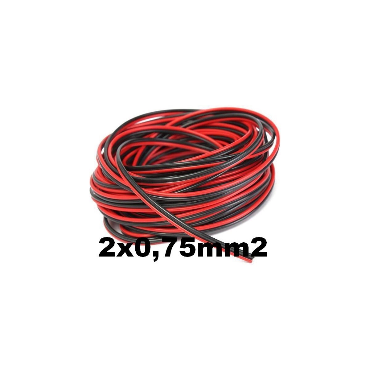Cable paralelo bicolor 2x0.75mm2 rojo/negro Al Corte