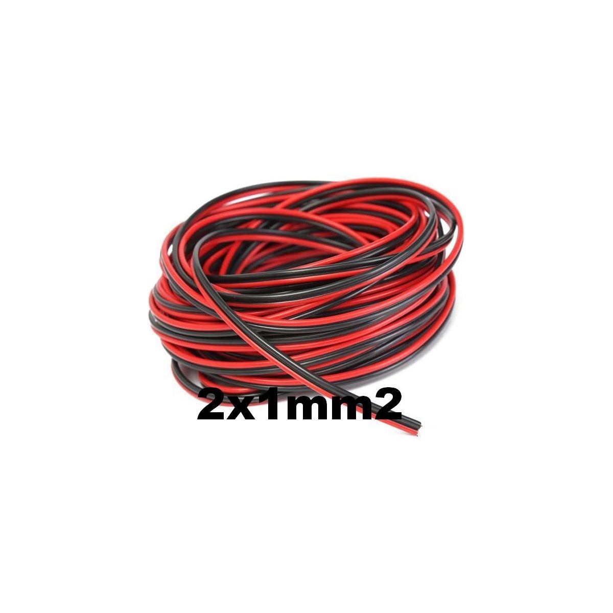 Cable paralelo bicolor 2x1mm2 rojo/negro Al Corte