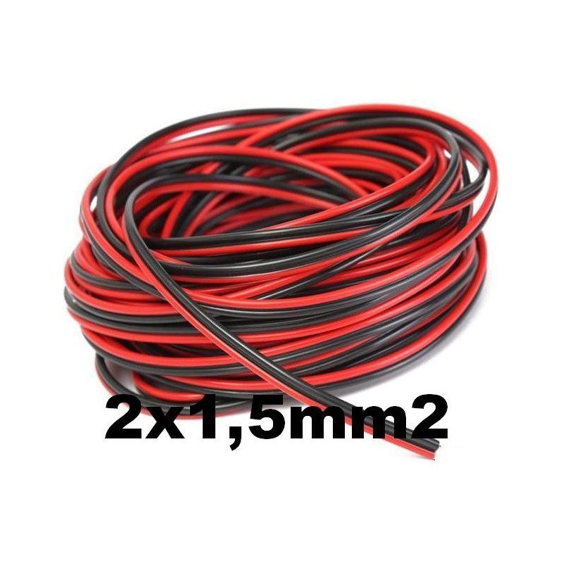 Cable paralelo bicolor 2x1.5mm2 rojo/negro Al Corte