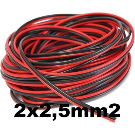 Cable paralelo bicolor 2x2.5mm2 rojo/negro Al Corte