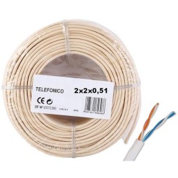 Manguera telefono 2 pares 2x2x0.51mm2 Rollo 250 Metros