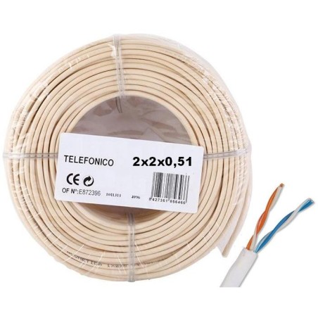 Manguera telefono 2 pares 2x2x0.51mm2 Rollo 250 Metros