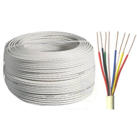 Manguera telefonillo 8x0.22mm2 blanca Rollo 100 Metros