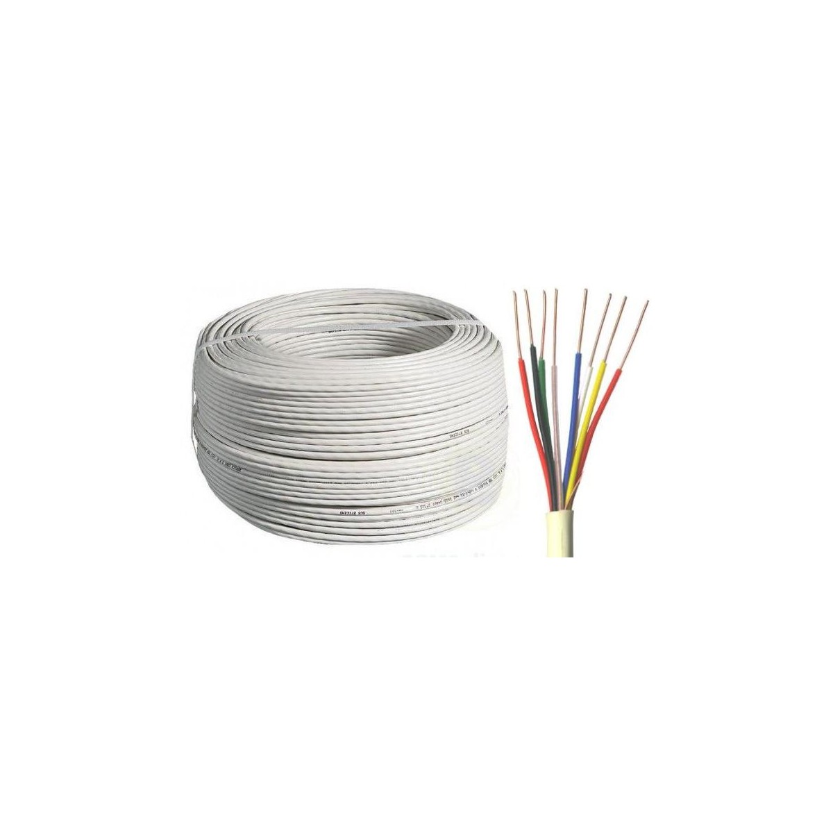 Manguera telefonillo 8x0.22mm2 blanca Rollo 100 Metros