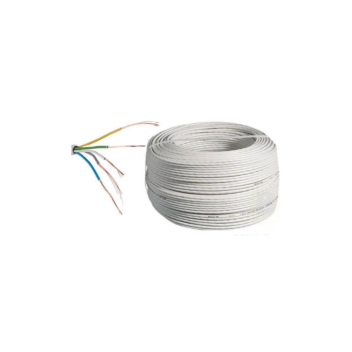 Manguera telefonillo 5x0.22mm2 blanca Rollo 100 Metros