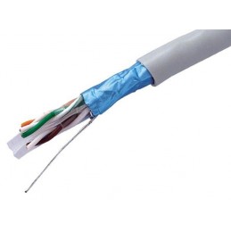 Cable de red RJ45 categoria 5e con malla FTP 4 pares rigido libre halogenos Televes 219502