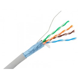 Cable de red RJ45 cat.5e con malla FTP 4 pares rigido libre halogenos