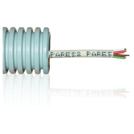 Tubo precableado 20mm + Cable de telefono 2 pares 2x2x0.51mm2 Rollo 50 Mts