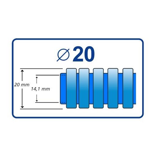 Tubo precableado 20mm + Cable flexible 750v 2x1.5mm2 n+m H07V-K Rollo 50 Mts