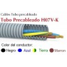 Tubo precableado 20mm + Cable flexible 750v 4x1.5mm2 a+n+t+m H07V-K Rollo 50 Mts