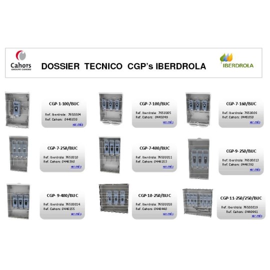 CGP Caja acometida aerea esquema 1 100 Amp bases buc CGP-1-100/BUC Cahors 442430