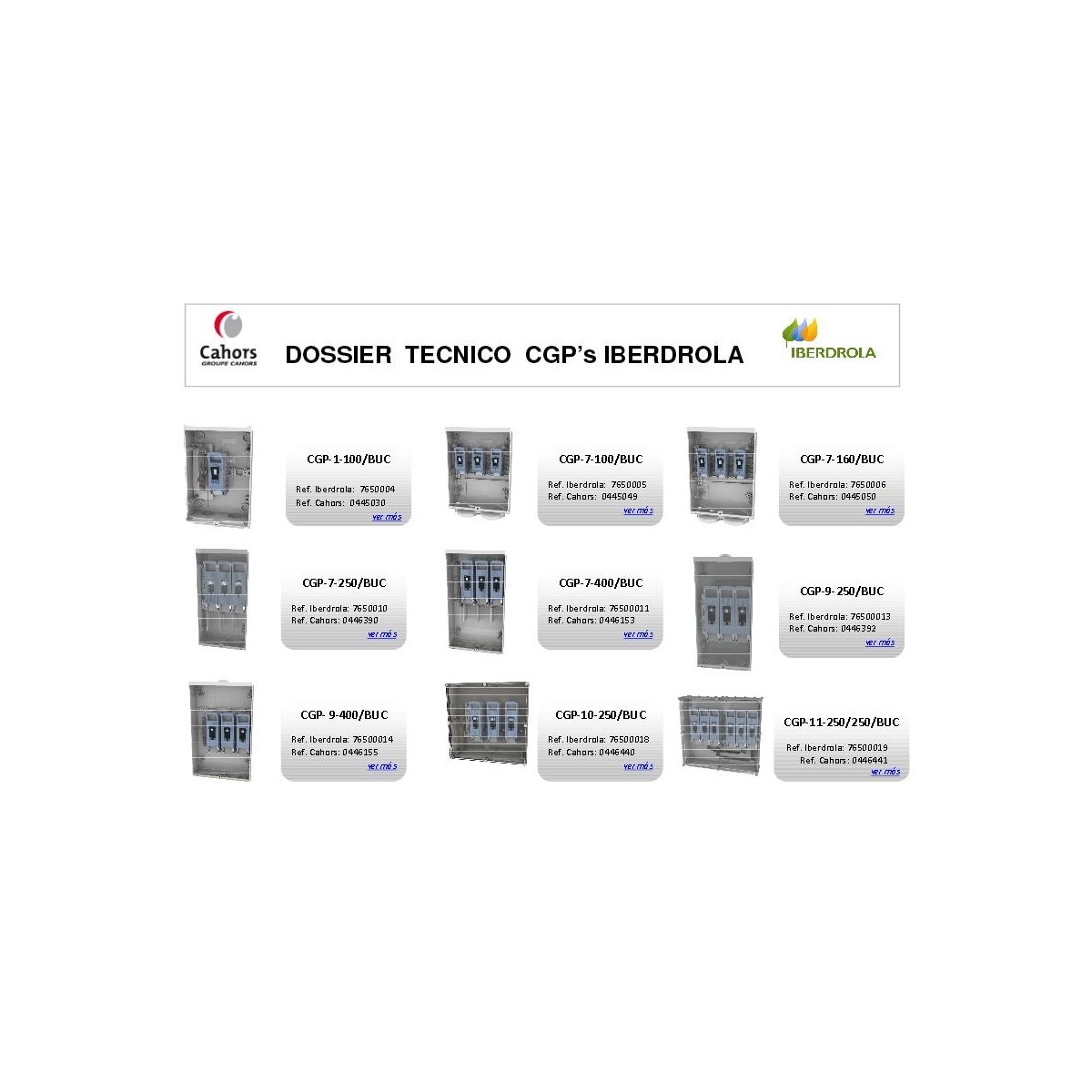 CGP Caja acometida aerea esquema 7 100 Amp bases buc CGP-7-100/BUC Cahors 445049