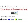 Tubo precableado 20mm + Cable flexible 750v 3x4mm2 a+n+t H07V-K Rollo 50 Mts