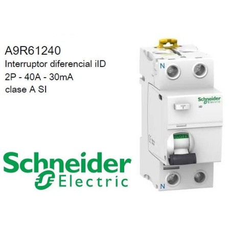 Interruptor Diferencial Superinmunizado 2P 40Amp 30mA A9R61240 Schneider Electric
