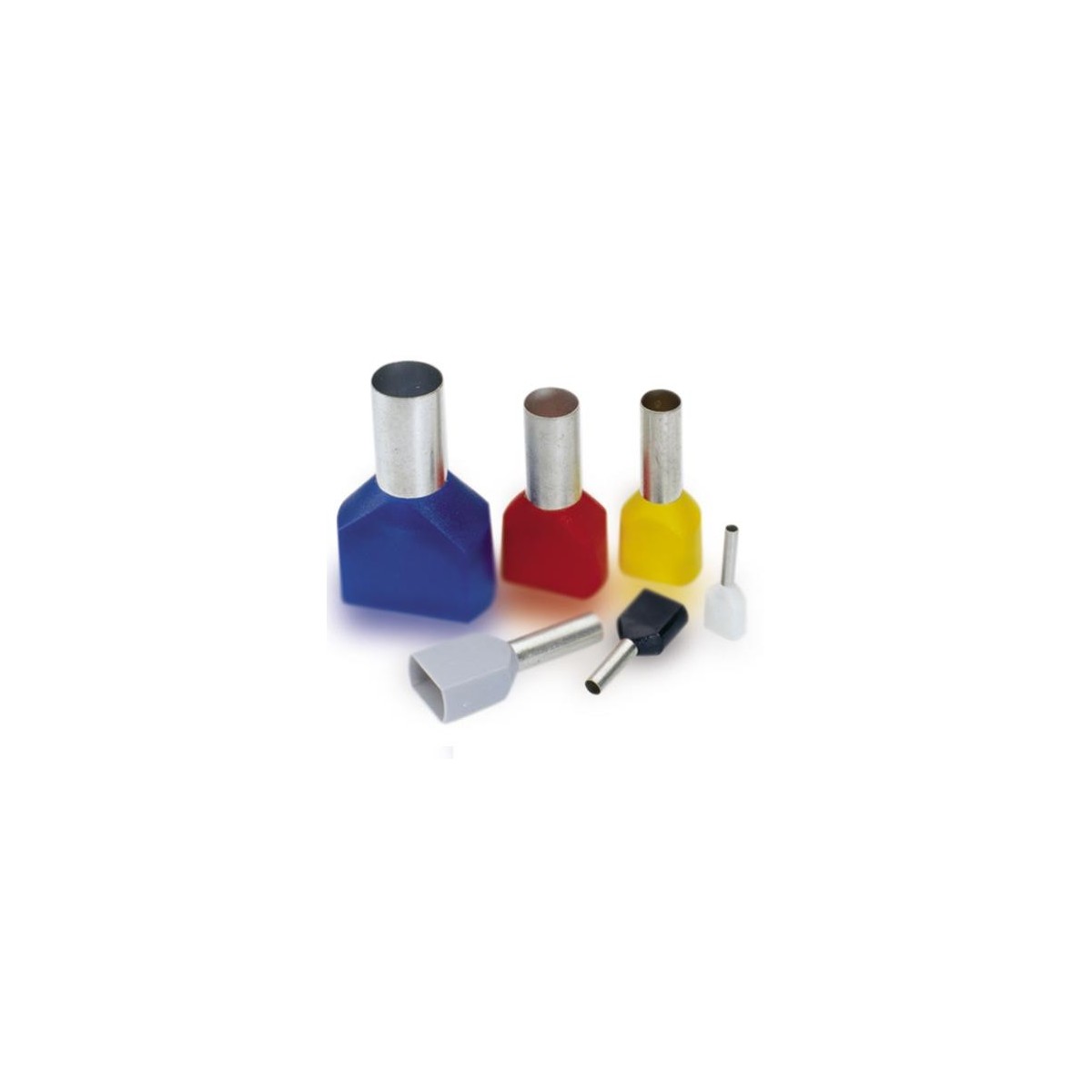 100 Punteras dobles cable 1.5mm negras