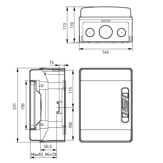 Caja automaticos superficie estanca 4 elementos Ide CDN4PT
